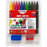 Bereketli Store Fatih Silgili Açacaklı 12 Renk Mum Boya | Çocuk Boya Kalemi Seti - Çok Renkli