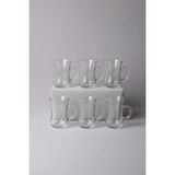 Bereketli Store Glass 4 You Lina 6'lı Cam Çay Bardağı 145CC | Kulplu Tasarım - Şeffaf - 145 ml