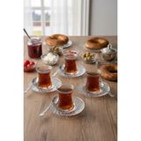 Bereketli Store Lav Odin 6'lı Cam Çay Tabağı – Şık ve Zarif Çay Servis Tabağı