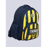 Bereketli Store Me Fenerbahçe Lisanslı Çubuklu Okul Çantası | 3 Bölmeli Suni Deri Sırt Çantası 26758 - Lacivert