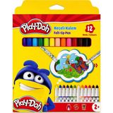 Bereketli Store Play-Doh 12 Renk 5 mm Keçeli Kalem Seti | Canlı Renkler Boyama Kalemleri - Çok Renkli