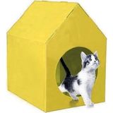 Bereks Plastik Kedi Evi Kedi Kulübesi Kedi Yuvası Sarı