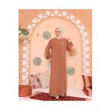 Berel Moda Elif Vav Nakışlı Çıtçıtlı Ferace Camel