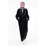 Berel Moda Salaş Dökümlü Cepli Fenomen Çapraz Tunik Siyah