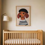 Bereli Sosis Köpek Çocuk Odası Duvar Posteri Çerçeveli Tablo Duvar Dekorasyonu - 21 x 30 - Ahşap Çerçeveli