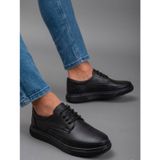BEREN Erkek Hakiki Deri Siyah Casual Günlük Ayakkabı Ortopedik Taban Comfort Sneaker 44 602