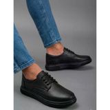 Beren Erkek Hakiki Deri Siyah Casual Günlük Ayakkabı Ortopedik Taban Comfort Sneaker