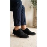 Beren Erkek Siyah Hakiki Deri Süet Ortopedik Taban Klasik Günlük Casual Ayakkabı Bağcıklı Comfort