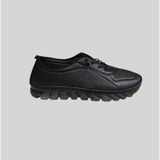 Beren Footwear 701-4 Kadın Hakiki Deri Lazer Baskılı Lastik Bağcıklı Günlük Ayakkabı Siyah - Çok Renkli