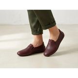 Beren Hakiki Deri Bordo Kadın Babet Ortopedik Taban Lazer Delikli Slip-On Comfort Ayakkabı - 00-Bordo