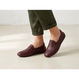 BEREN Hakiki Deri Bordo Kadın Babet Ortopedik Taban Lazer Delikli Slip-On Comfort Ayakkabı 41 702-2