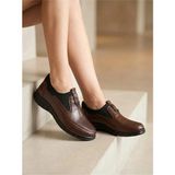BEREN Hakiki Deri Kadın Ayakkabı Ortopedik Taban Bağcıksız Comfort Casual Günlük Sneaker - Kahverengi