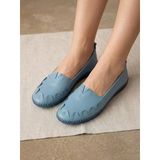Beren Hakiki Deri Kadın Babet Ortopedik Taban Düz Motifli Slip-On Comfort Ayakkabı