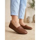 Beren Hakiki Deri Taba Kadın Babet Ortopedik Taban Lazer Delikli Slip-On Comfort Ayakkabı - 00Taba