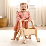 Beren Kız Bebek Müslin Elbise %100 Pamuk Fırfır Detaylı Gül Kurusu - 12 - 18 Ay - 00433-Gül Kurusu