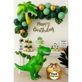 Beren Parti Yeşil Dinozor Temalı Doğum Günü Balon Seti | 1 Adet Palmiye Folyo + 1 Adet Happy Birthday Yazısı + Balon Zinciri
