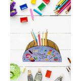 Berenden Deep Creations Ahşap Çocuklar Için Masa Üstü Kalemlik & Organizer MAVİ
