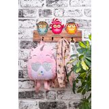 Berenden Deep Creations Çocuk Odası Duvar Askılığı 4 Askılı Montessori Doğal Ahşap Uv Baskılı Baykuşlar