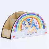 Berenden DeepCraft Çocuk Ahşap Masa Düzenleyici Organizer Masa Üstü Kalemlik & Organizer-BabyUnicorn