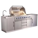 Berfmann Apex 6+2 Gazlı Barbekü Outdoor Mutfak (Kızılötesi Yan Ocak)
