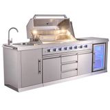 Berfmann Apex 6+2 Gazlı Barbekü ve Buzdolabı Outdoor Mutfak (Kızılötesi Yan Ocak)