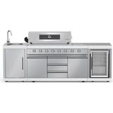 Berfmann Apex 6+2 Gazlı Barbekü ve Buzdolabı Outdoor Mutfak (Standart Yan Ocak) - 2620 x 600 x 1200 mm