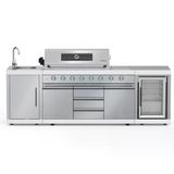 Berfmann Apex 6+2 Gazlı Barbekü Ve Buzdolabı Outdoor Mutfak (Standart Yan Ocak Ve Cam)