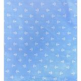 Berg Atelier 100% Pamuklu Çapa Desenli Bandana Kare Pamuklu Kumaş - Mavi - 55 x 55 cm