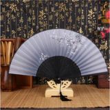 Berg Atelier - Vintage Yelpaze Özel Hediye Kutusu Ile Kaliteli, Kumaş, Bambu Siyah Şık Japon Yelpaze