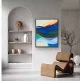 Berge Yağlı Boya Dokulu Tablo 50X70 Siyah Çerçeveli