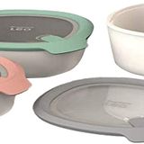 Berghoff 3950220 set, 3 istiflenebilir yiyecek kabı, silikon kapak, buzdolabı, mikrodalga fırın ve bulaşık makinesi için uygundur