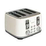 Berghoff Gem Concept 4 Dilim Ekmek Kızartma Makinesi – 1800 W, Çift Kontrol Paneli | Vanilya Krem