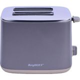 Berghoff Gem Pearl 2 Dilim Ekmek Kızartma Makinesi – 1000 W, Paslanmaz Çelik | Gri - Renkli
