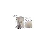 Berghoff GEM RETRO 15 Bardak Filtre Kahve Makinesi ve RETRO Su Isıtıcısı Kettle Seti, Vanilya