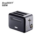 Berghoff Gem Tıtan 1.7 Litre Parlak Gümüş Siyah Iki Dilim Ekmek Kızartma Makinesi