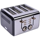 Berghoff Gem Titan Parlak Gümüş Siyah Dört Dilim Ekmek Kızartma Makinesi - Renkli