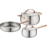 Berghoff Home Belly 5li Tencere Seti Warm Pembe - Metalik Gri