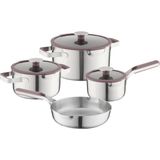 Berghoff Home Elements 7li Tencere Seti Aubergine - Metalik Gri