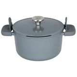 BergHoff Leo Phantom 24 cm Smoked Grey Kapaklı Yapışmaz Derin Tencere