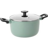 BergHoff Leo Sage 24 cm Ekstra Yapışmaz Cam Kapaklı Tencere