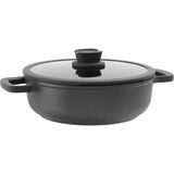Berghoff Leo Stone Yapışmaz Kapaklı Alüminyum Döküm 2 Saplı Sote Tavası 28 cm - Siyah - Standart