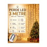 BERHAT 300 Ledli 10 Sarkıt Perde Led Işık 8 Farklı Fonksiyon, Uzaktan Kumandalı, 3x3 Metre