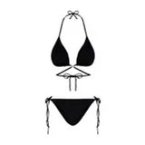 Beria Kadın Çapraz Bağlama Detaylı Üçgen İpli Siyah Bikini Takımı