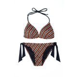 Beria Kadın Üçgen Yarım Dolgulu Kare Desenli Bikini Takımı