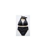 Beria Kadın Yarım Dolgulu Siyah Yüksek Bel Bikini Takımı