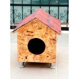 Berilya Su Geçirmez Dış Mekan Ahşap Kedi Evi 35 x 40 x 42 CM kahverengi