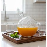 Berina Home Işlemeli Cam Kapaklı Sürahi, Şık Şerbetlik, Kahve Sunumluğu, Zemzem Sürahisi, Zemzemlik - 900 ml