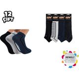 Berk Ibrahim Berk 11-6 Erkek Likralı Patik ÇORAP12'LI - 40 - 44 - Karışık