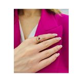 BERK MÜCEVHERAT PEMBE QUARTZ TAŞLI 14 AYAR FANTEZİ YÜZÜK