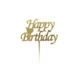 Berk Pasta Süsü Altın 15 X 15 Cm Happy Birthday Pleksi